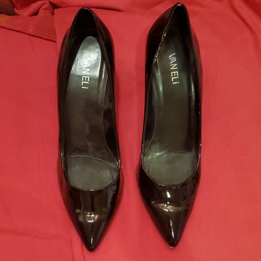 ❤️ VANELI SIZE 11 Black Patent Leather Women's Shoes